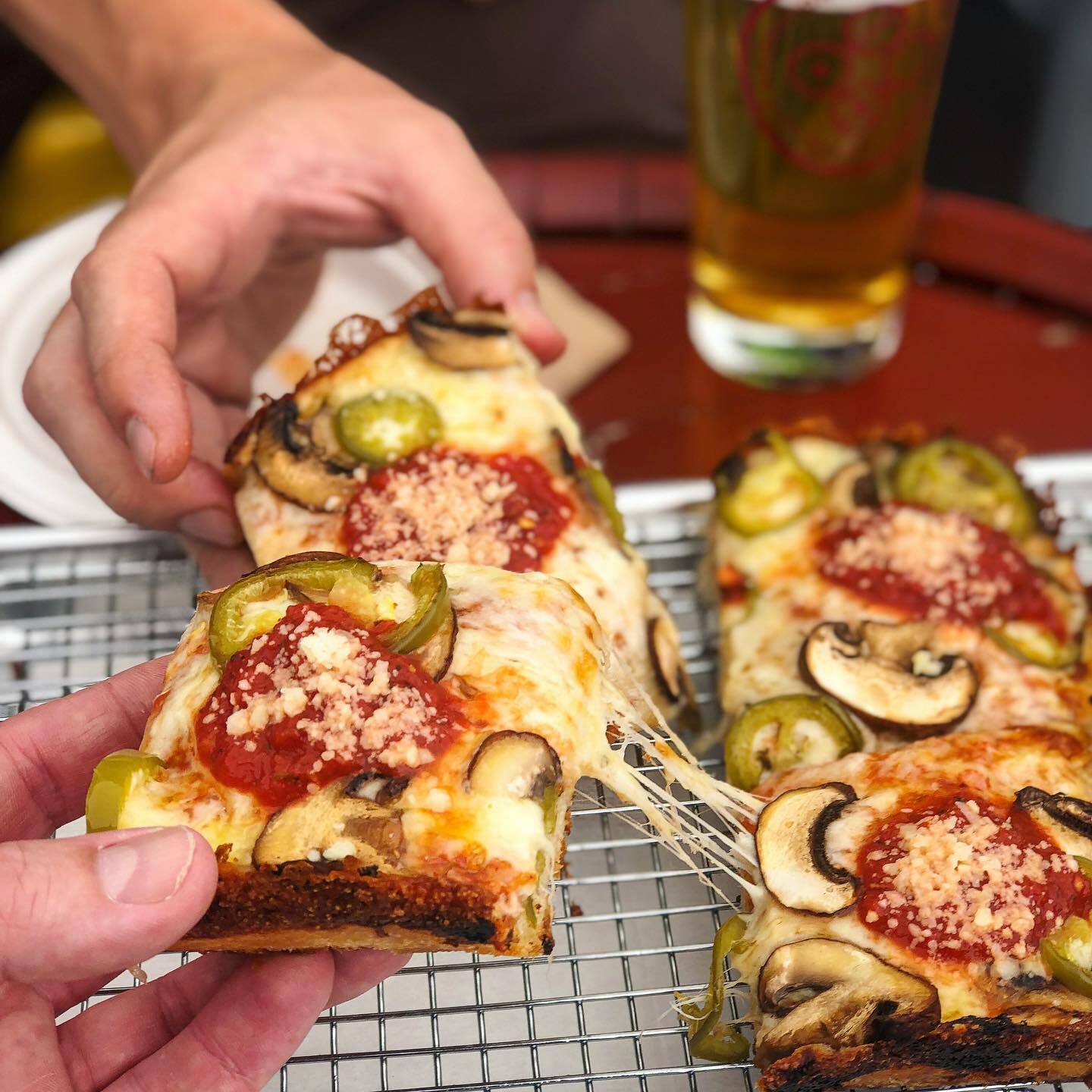 Detroit Style Pizza at Foundation Brewing Company