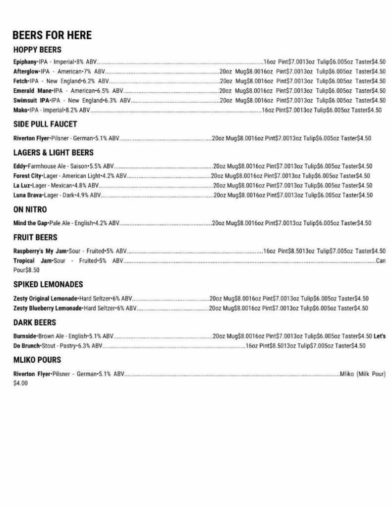 Foundation Brewing draft menu 6-16-25