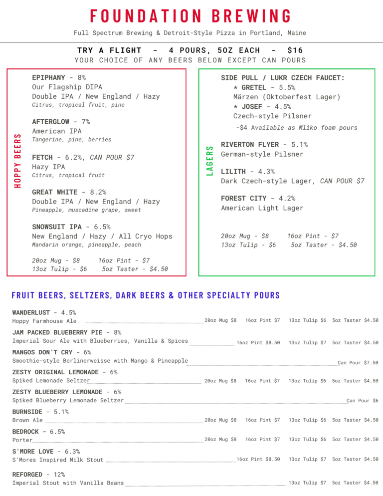 Current Draft menu, updated 11-12-25