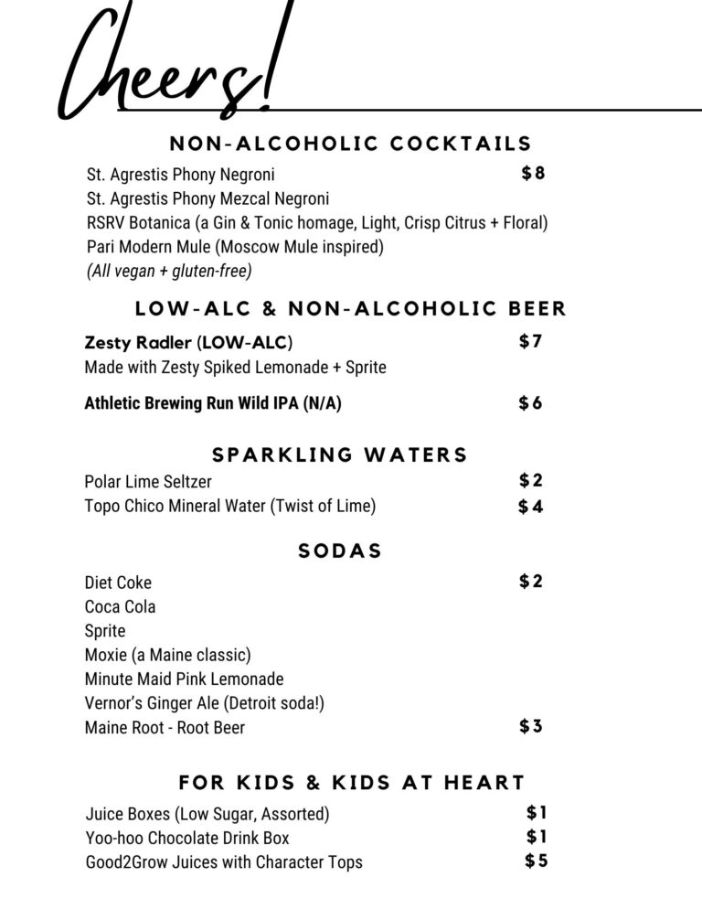 Low and Non Alcoholic Drinks Menu at Foundation Brewing, updated 5-7-26