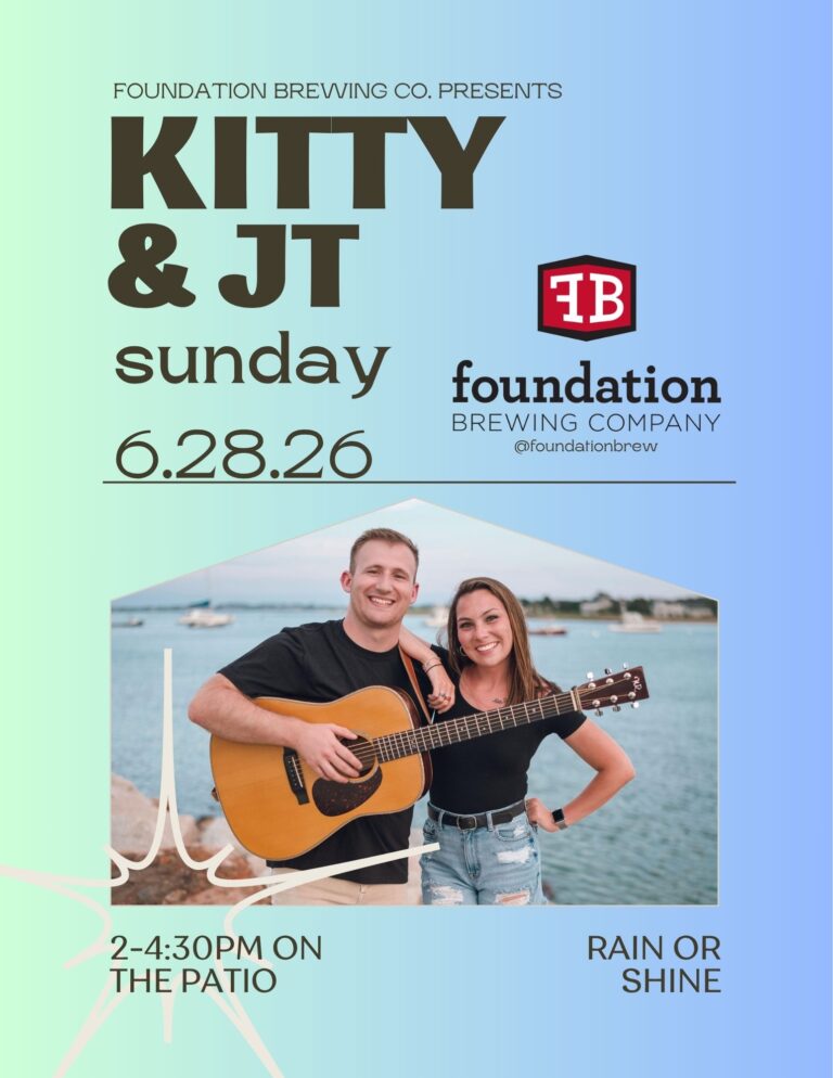 Foundation Brewing Sunday Music, Kitty & JT, June 28th, 2-4:30pm