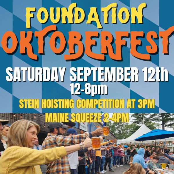 Poster for Foundation Brewing's Oktoberfest celebration being held on Saturday, September 12th, all day