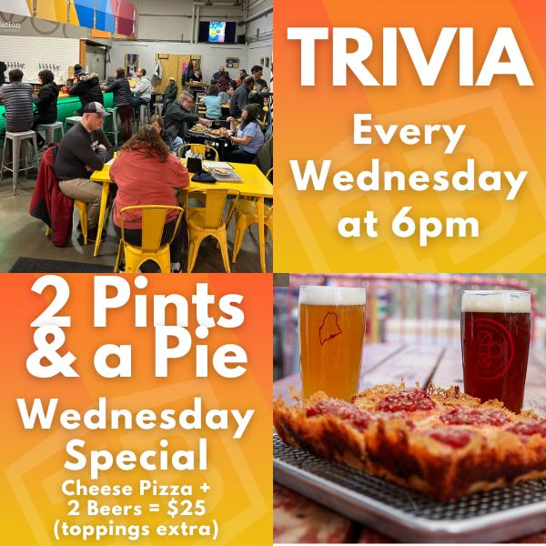 Wednesday night Trivia crowd in Foundation Brewing's tasting room